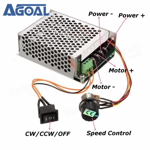 10-50V 40A PWM контроллер скорости двигателя постоянного тока регулятор CW CCW