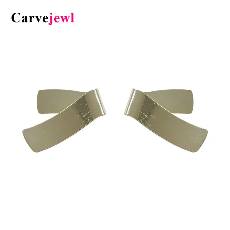 

Carvejewl big vintage earrings brushed statement stud earrings for women jewelry girl gift simple 2018 metal earring hot sale