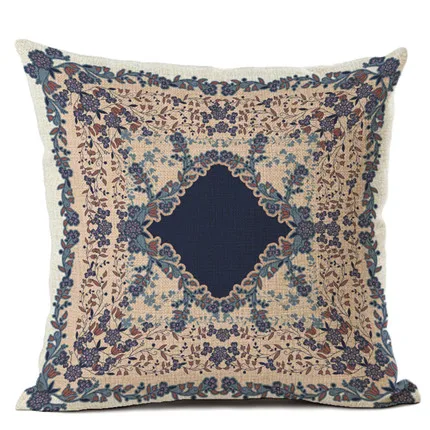 Colorful Abstract Ethnic Floral Classical Mandalas Pattern Prints Vintage Patchwork Retro Geometric Cushion Cover Pillow Case