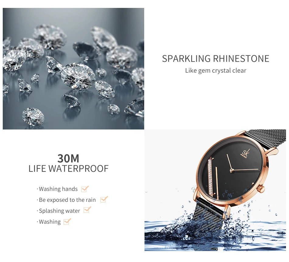 Shengke Montre Femme, новые роскошные женские часы, модные простые часы, женские кварцевые часы с кристальным циферблатом, женские часы, Relogio Feminino