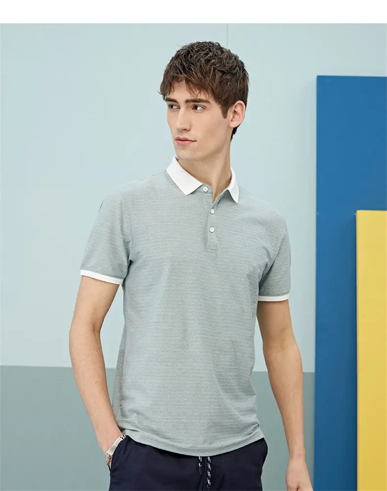 Men Polos Quality Cotton Knit Summer Breathable Short Sleeve Striped Polo Male Sweater Pullover Trun-down Collar MuLS Brand 2019 09