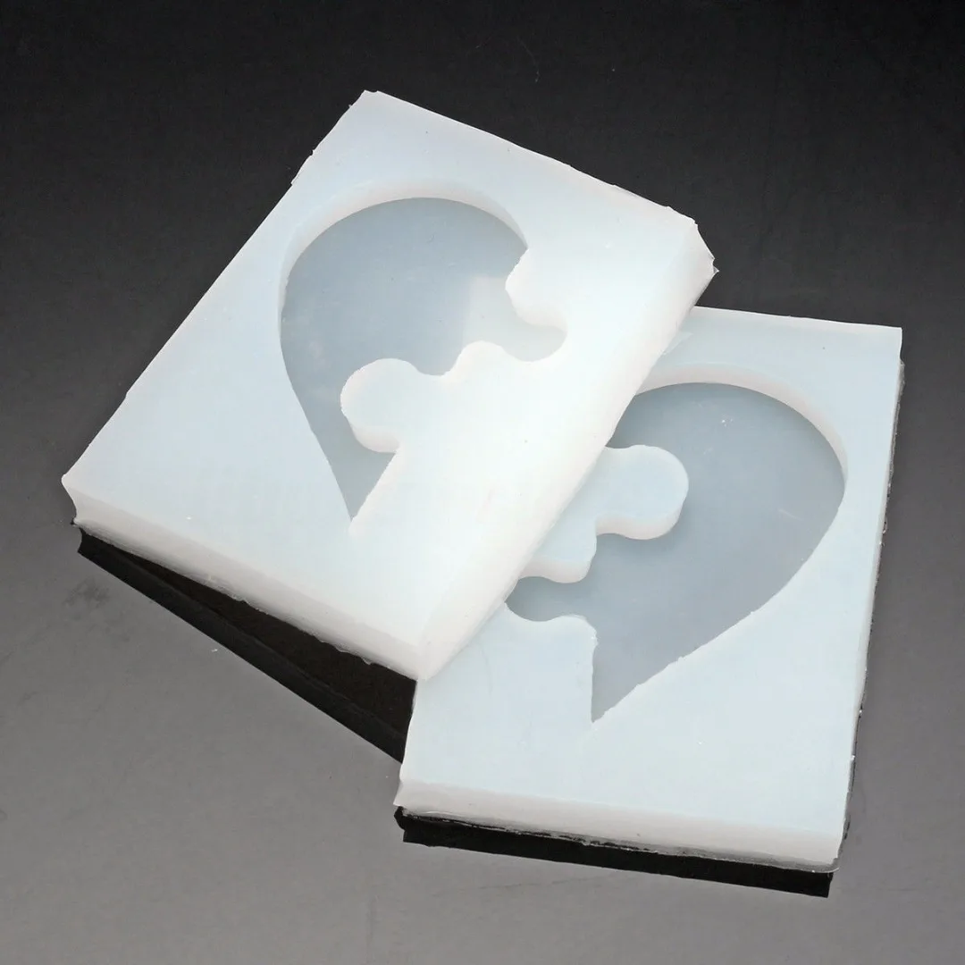 DIY Jewelry Beading Casting Mold Silicone Resin Crystal Mold Square Heart