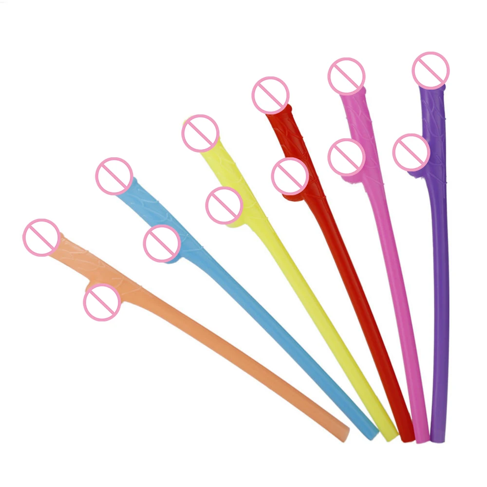 

Funny Night Party Event Bachelorette Party Drinking Penis Straws Willy Sex Products Dicky Jok Straw Hen Supplies 6pcs