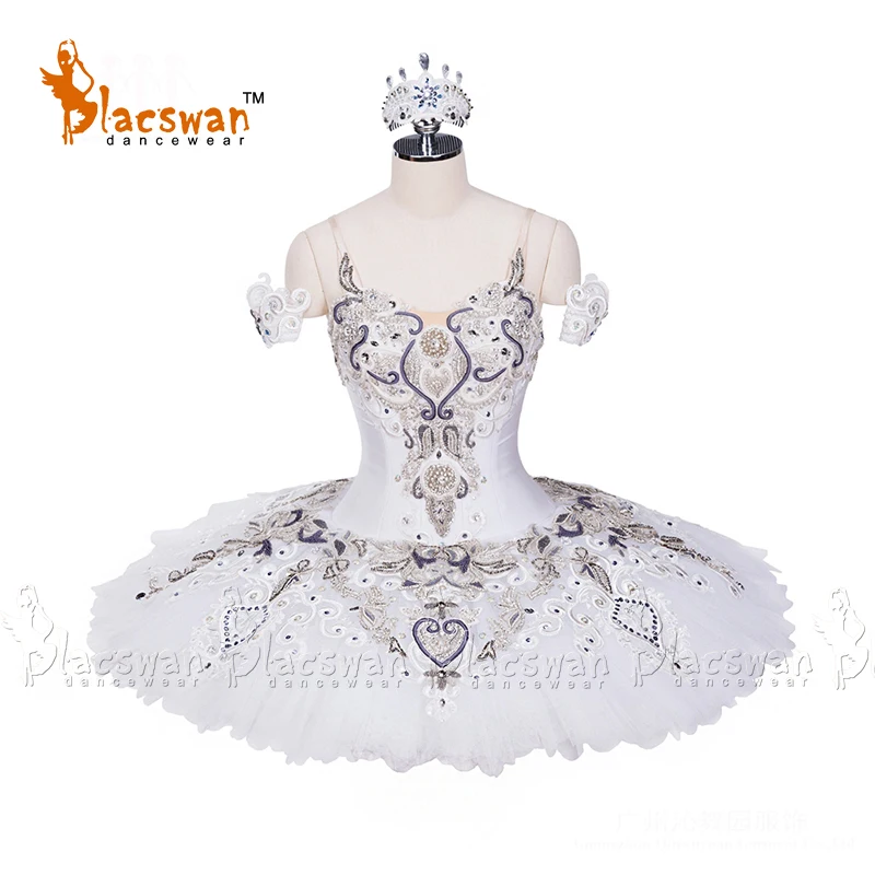

Adults Professional Tutu White Pancake Tutu with Sivler trims White Swan Ballet Tutus YAGP Performance Tutu Ballet CostumeBT696
