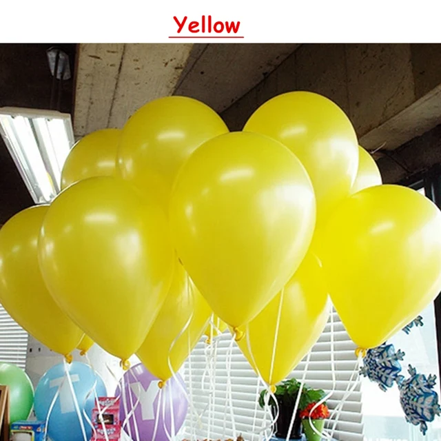 10 шт. на день рождения воздушные шары 10 дюймов 1,5g латекса воздушный шар с гелием утолщение жемчужные вечерние шар вечерние бальные детские игрушки шарики для свадьбы - Цвет: Yellow