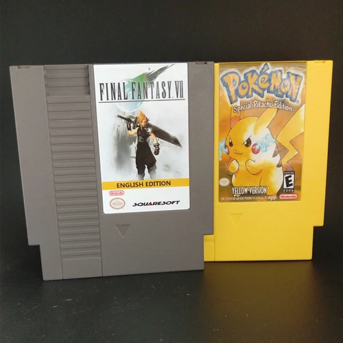

72 Pins 8 bit Game Cartridge - Final Fantasy VII English Pocket Monsters - Yellow Battery Save