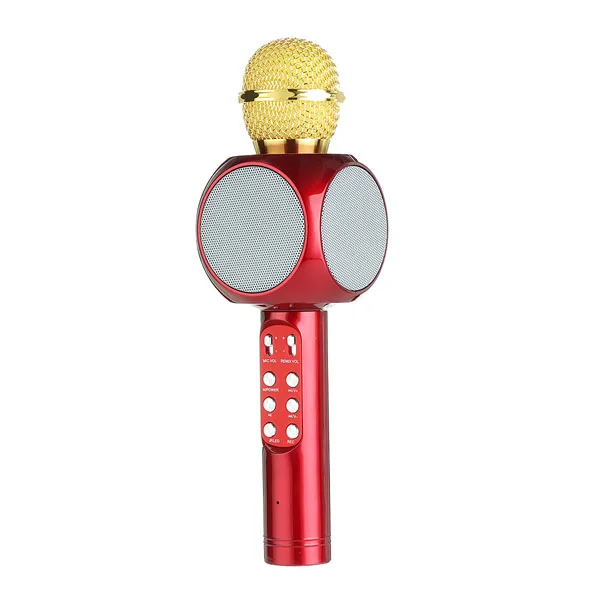 

Wireless Bluetooth KTV Speaker LED Light Phone Music Player Speaker Microphone 2 in 1 Karaoke Microphone Children Toys