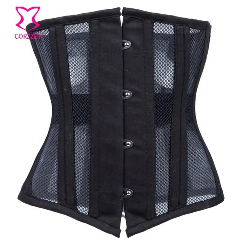 

Steel Boned Breathable Mesh Hollow Out Body Shaper Underbust Waist Trainer Corsets and Bustiers Cincher Corset For Women