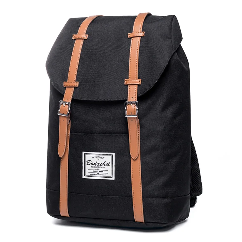 Мужской рюкзак Bodachel, модный, водонепроницаемый, Оксфорд, для путешествий, для ноутбука, рюкзак для колледжа, школьные сумки для подростков, высокое качество, мужская сумка - Цвет: Черный