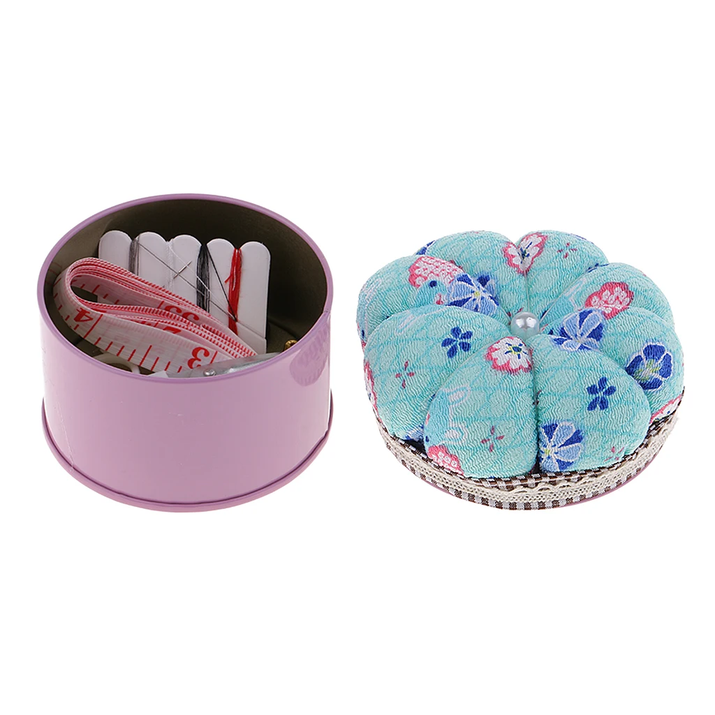 1 Piece Pumpkin Sewing Pin Cushion Pincushions and Sewing Storage Case with Sewing Kit for Beginners Sewing Tool Accessories