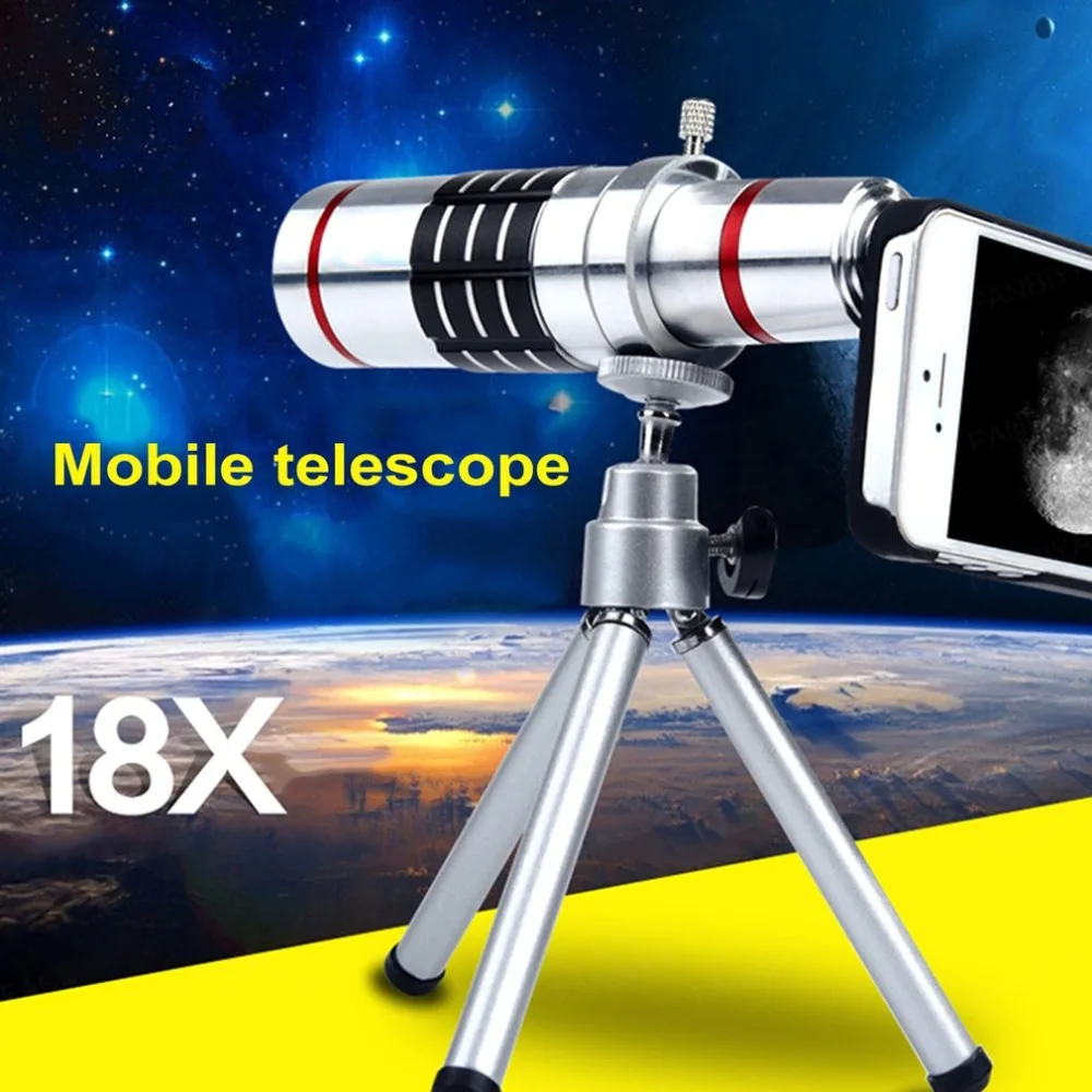 Cellphone Mobile Phone 18x Camera Zoom Optical Telescope Telephoto Lens 25mm Large Lens Dual Red Circles Portable Telescope Cellphone Mobile Phone 18x Camera Zoom Optical Telescope Telephoto Lens 25mm Large Lens Dual Red Circles Portable Telescope