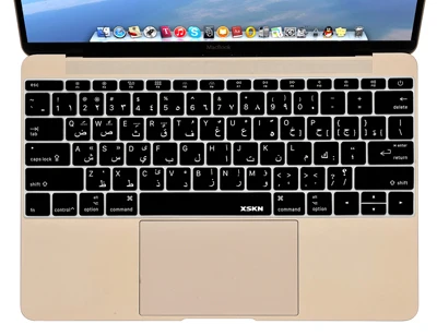 XSKN бренд арабский язык силиконовая клавиатура кожного покрытия для Macbook 1", макет США, черный, синий, розовый - Цвет: black