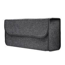 Hot Collapsible Large Capacity Non-woven Fabrics Material Folding Flat Storage Organizer With A Cover Closure For Car Van Truck