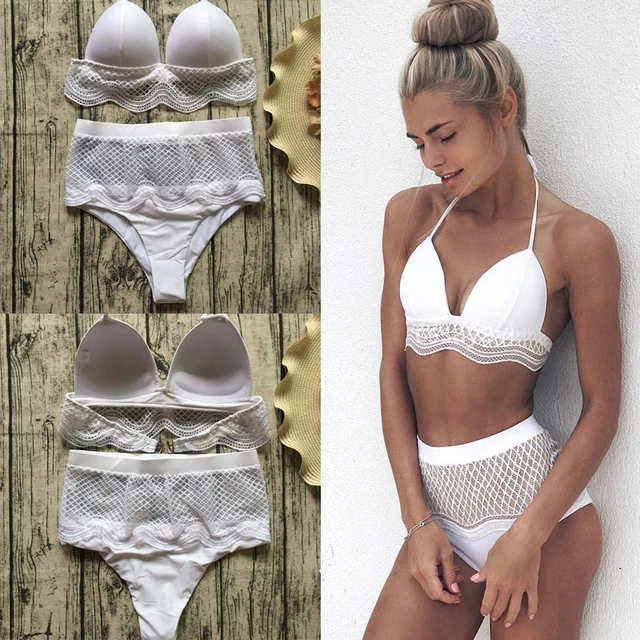lace bikini sexy brazil maillot sexy swimwear girls high waist swimming