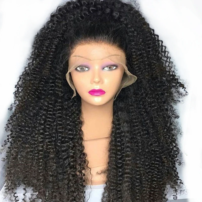 Us 125 66 39 Off Afro Kinky Curly 13 6 Deep Part Indian Remy 250 Density Lace Front Human Hair Wigs Natural Pre Plucked Black Women Hair Style In