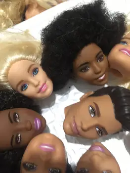 

9pcs Princess Doll Head Toy Plus 1pcs Prince Doll Girl Birthday Gift Long Hair Doll DIY Parts Girl Play House Doll Toy Head