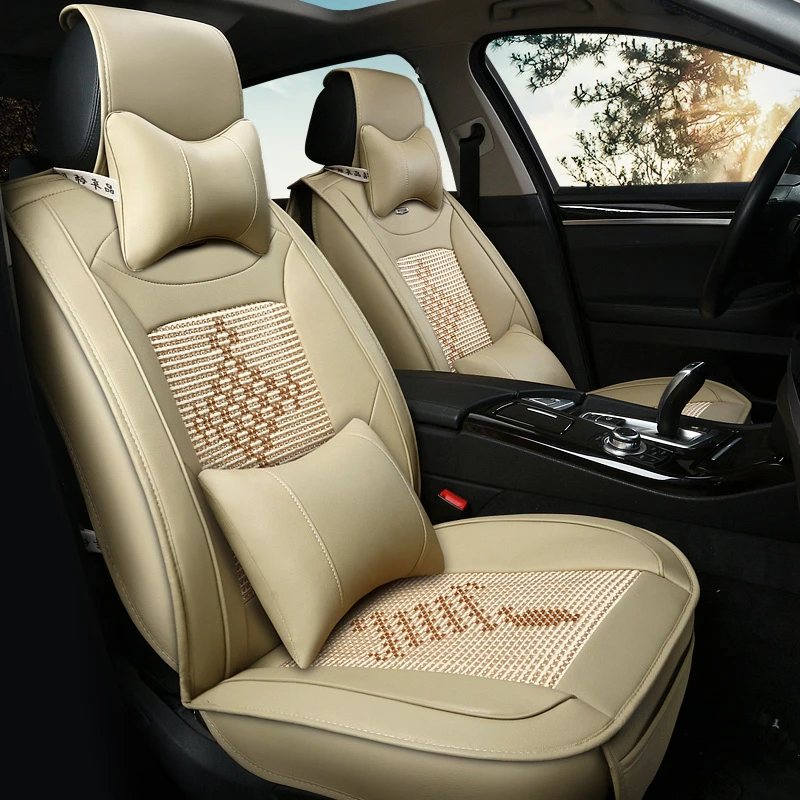 de asiento de coche de seda de hielo y cuero para Punto bravo Palio albea uno Linea 500x marea, para asientos de coche, estilismo para coche|Coberturas de asiento de