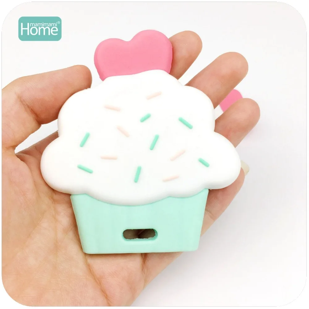 MamimamiHome Baby Silicone Cup Cake 10pcs Cute Diy Accessories Food Grade Silicone Teether Pendants Nursing Teething 3