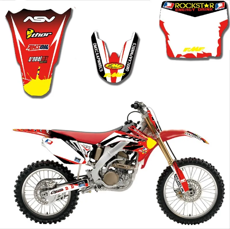 Нестандартного номера Графика &amp Фон наклейка Стикеры Наборы для Honda CRF250 CRF250R 2004