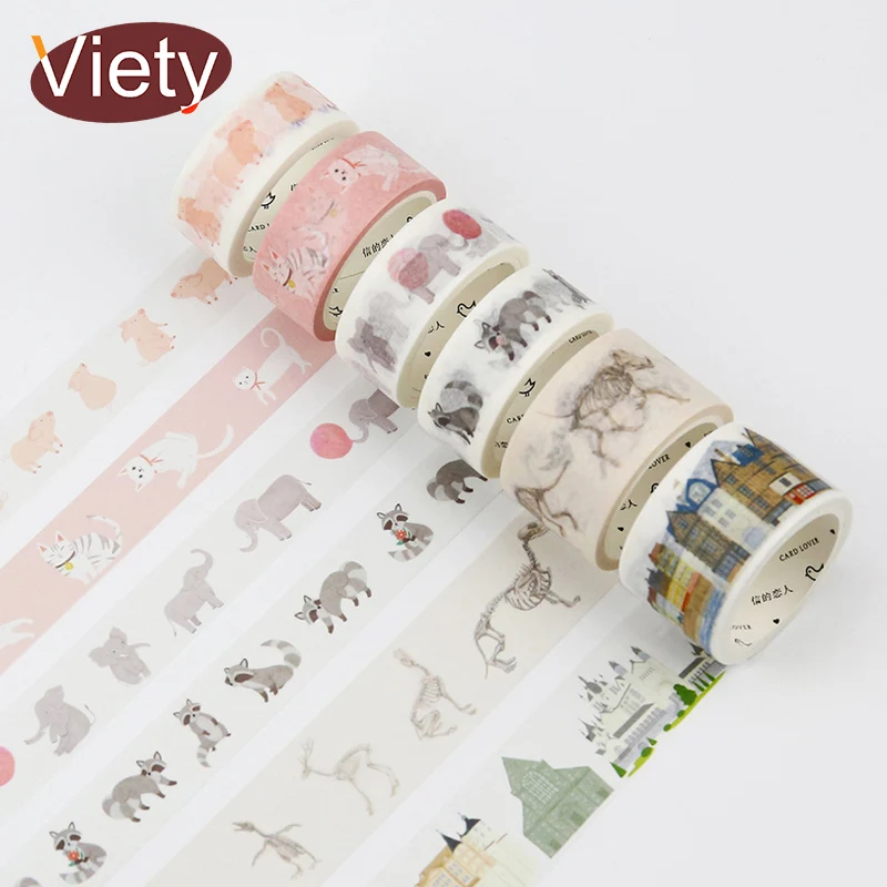 

2-3cm*7m Animal Building washi tape DIY decorative scrapbook planner masking tape adhesive tape stationery school supplies