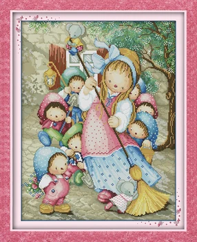 

Snow White Counted Cross Stitch 11CT Printed 14CT DMC Cross Stitch Set DIY Chinese Cotton Cross-stitch Kit Embroidery Needlework