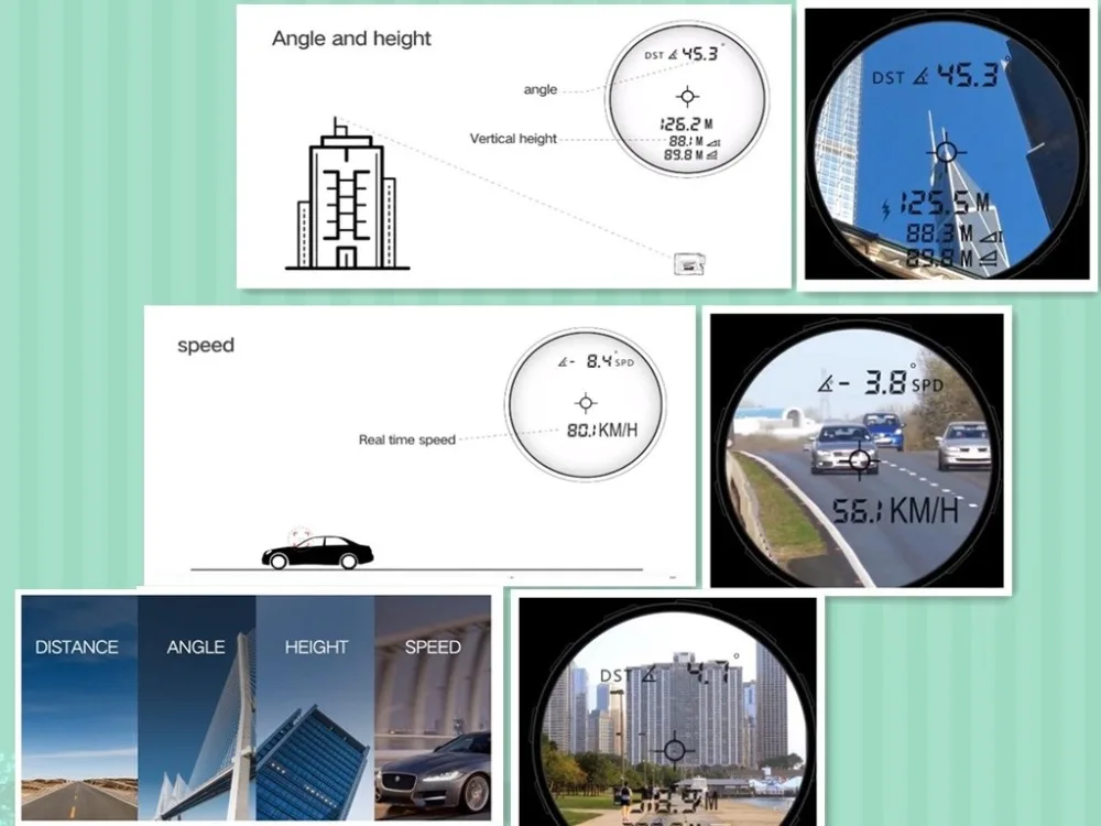 Sndway Telescope Laser Rangefinder Distance Meter 1500m 1000m Monocular Golf hunting laser Range Finder tape Measure Roulette
