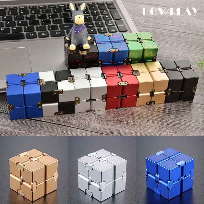 

Howplay cube metal stress relief cube magic spinner Anti Stress Relief adult relaxing autism toys for children gift EDC ADHD