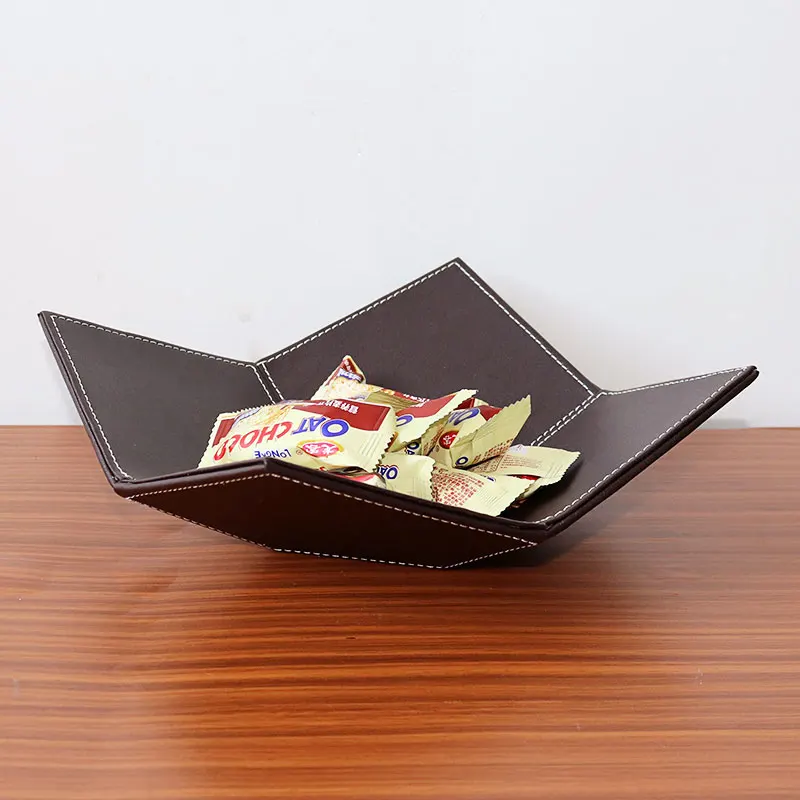 

Creative Leather Table Organizer Hallway Storage Trays for Keys/Coins Modern Style Snacks/Candies Plates Home/Shop Decor