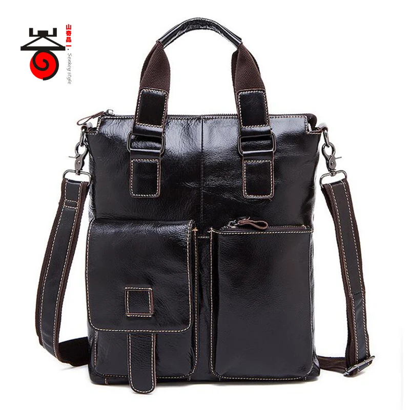 

Senkey style Fashion Genuine Leather Men Bag Messenger bags casual Men's Travel bag man leather crossbody shoulder bags Handbags