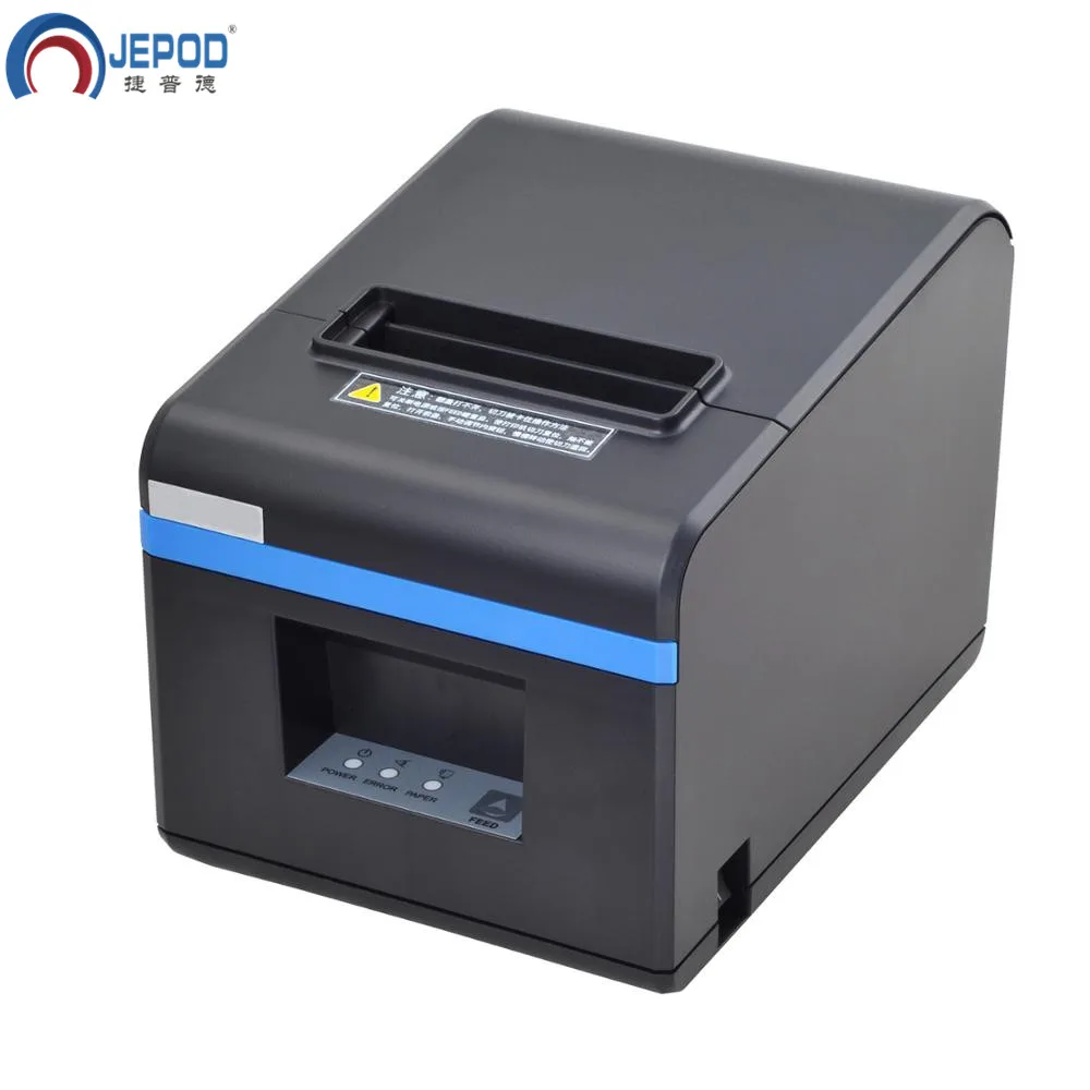 Принтер чеков JEPOD для молочного чая 80 мм Новое поступление POS принтер USB/LAN/USB + порты Bluetooth магазина