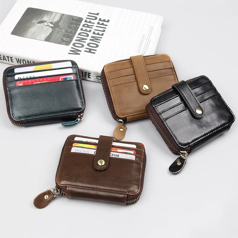 RFID кошелек Противоугонный сканирующий кожаный бумажник Hasp досуг мужской тонкий кожаный мини кошелек чехол Кредитная карта Дамский бумажник R-8446