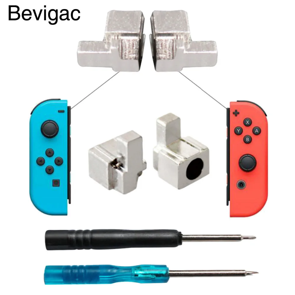 

Bevigac 2Pairs Replacement Metal Lock Locking Buckles Parts & Screwdrivers Repair Tool Kit for Nintendo Switch NS Joy Con Gadget