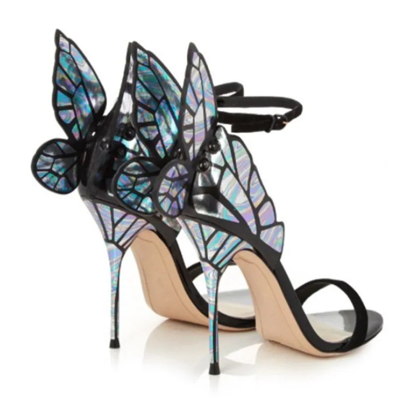 À Stiletto As Sandales Cheville Sangle Chaussures Conception Hauts Dames Boucle Talons Femmes Papillon Partie De D'été Ailes Picture Romaine Sexy zFAOPqW4