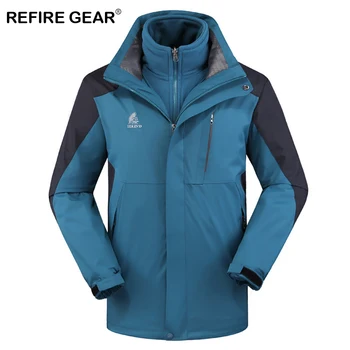 

ReFire Gear Winter Warm Breathable Waterproof Outdoor Jackets Men Windproof Hooded Detachable Sport Coats Hunting Hiking Jackets