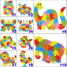 26 Patterns Wooden Animal Alphabet Early Learning Puzzle Jigsaw For Kids baby Educational Learning Intelligent Toys