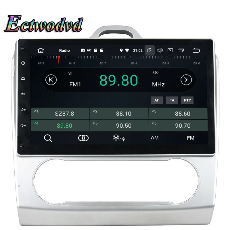 Cheap Ectwodvd Octa Core 4G RAM 64G ROM Android 9.0 Car Multimedia DVD Player GPS HeadUnit for Ford Focus 2007 2008 2009 2010 2011 AT 6