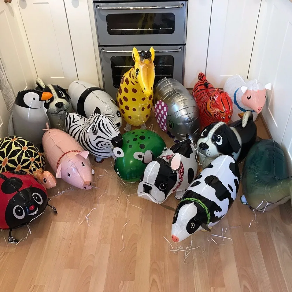 Mixes Walking Animal HELIUM Balloons Cute Cat Dog Panda Dinosaur Tiger font b pet b font
