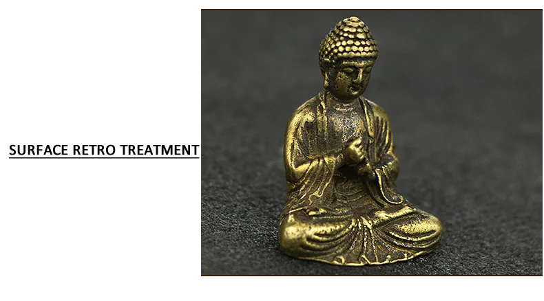 Мини Портативная Ретро латунная статуя Будды дзен карманная Сидящая статуя Будды ручная игрушка скульптура домашний офисный стол декоративный орнамент подарок