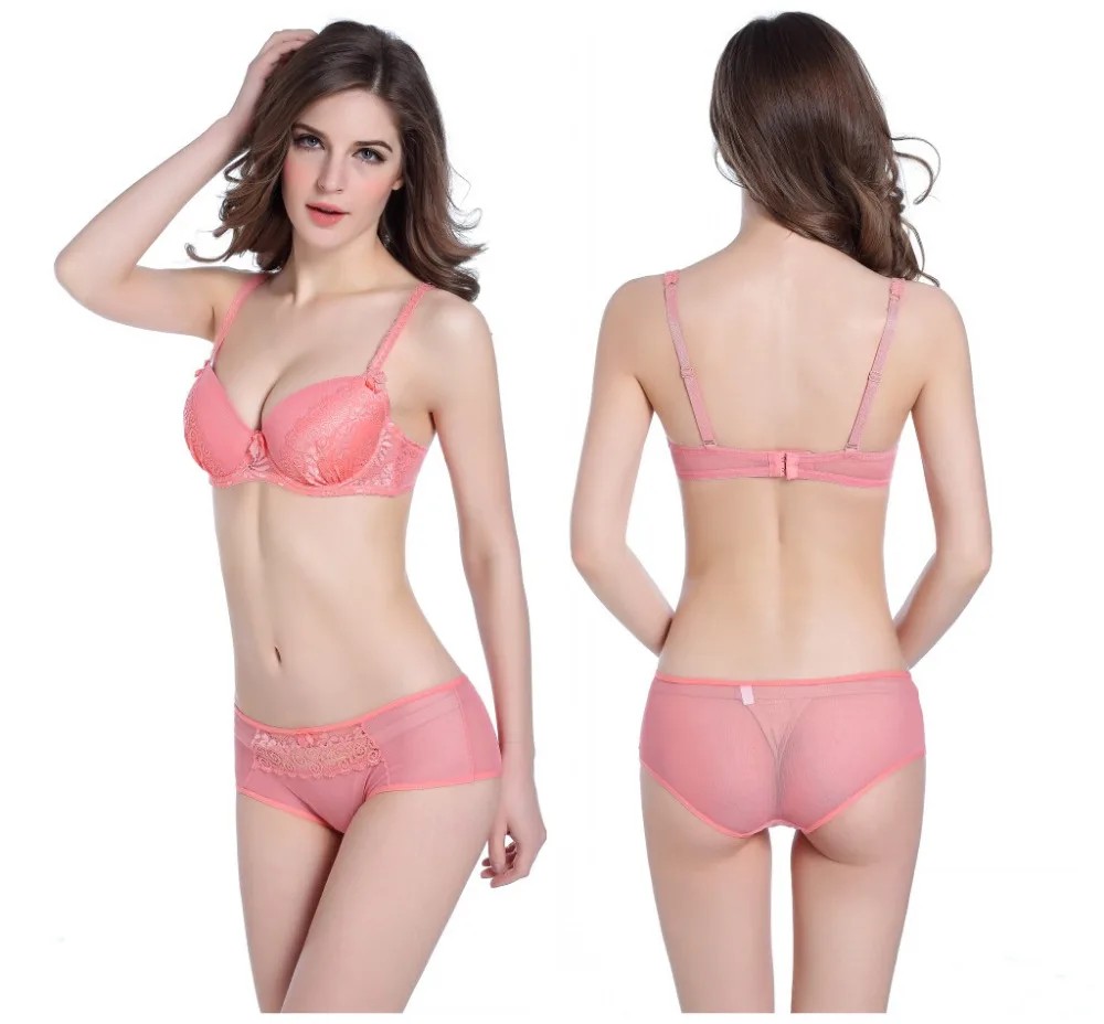 Sexy Lace Bra Set B Cups Lingerie Push up Sexy Bra + Panty Set
