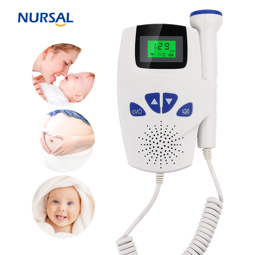 NURSAL Fetal Doppler Detector Pocket Baby Fetal Heartbeat Monitor With