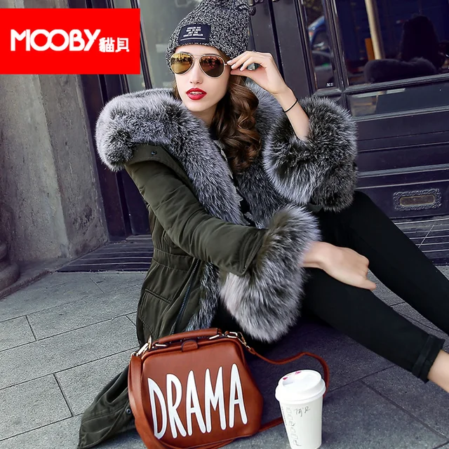 Cheap 2015 new Hot winter Thicken Warm Woman Down jacket Coat Parkas Outerwear Hooded fox Fur collar Slim Luxury long plus size XXL