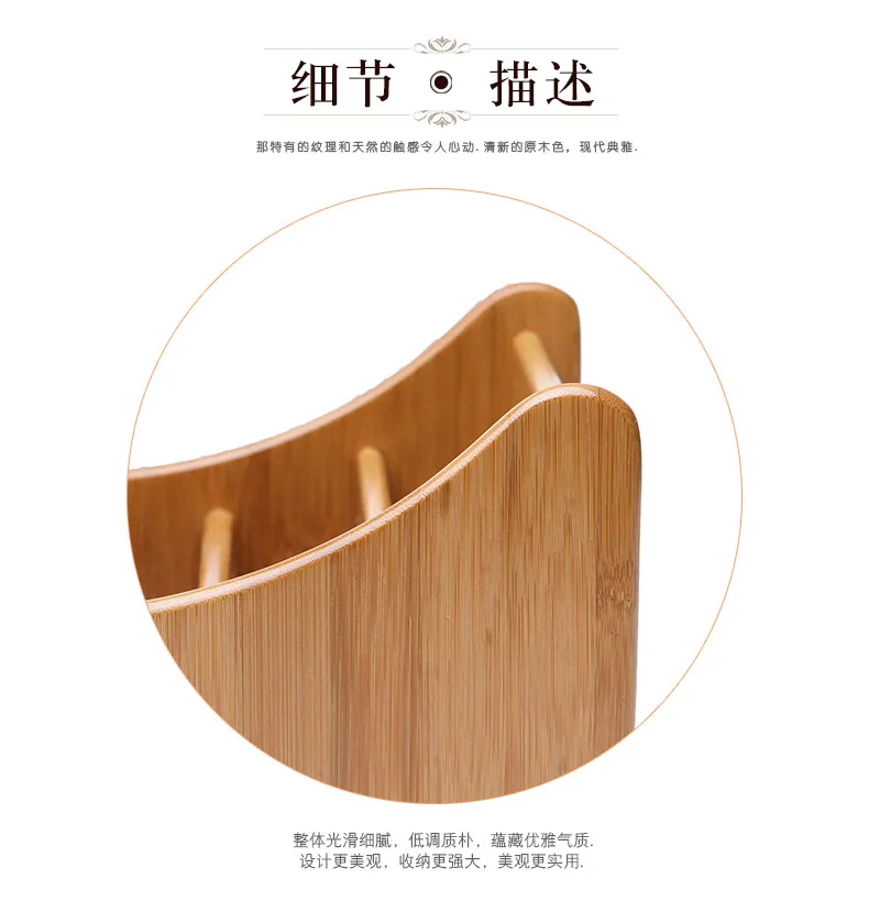 Escritório multifuncional mesa de madeira bambu organizador