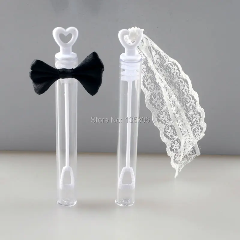 

24pcs/lot EMPTY Bride And Groom Wedding Bubble Bottles Soap Water For Baby Shower Favors