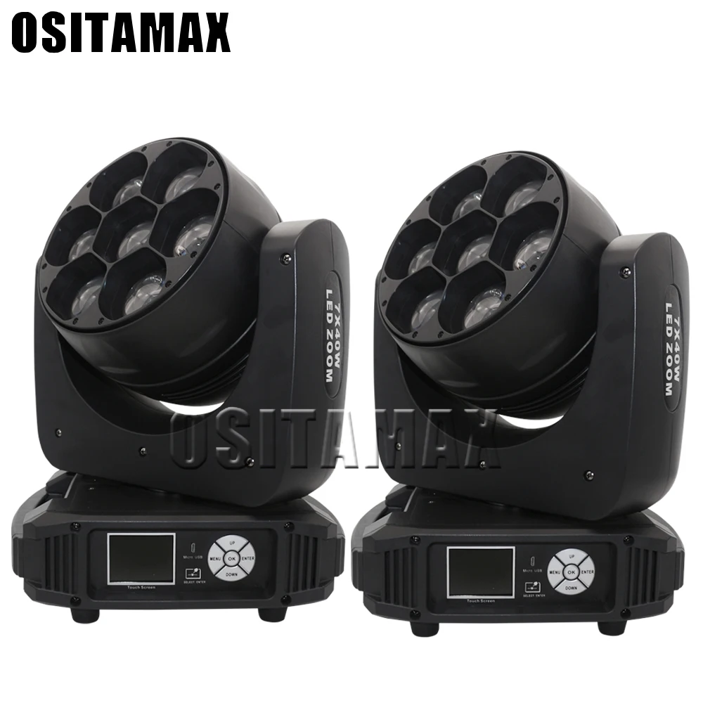 

2 pieces LED 7X40W RGBW Beam Wash Bee Eye Zoom Moving Head Light Osram LED DMX Party Light Moving Head LED Stage Lights