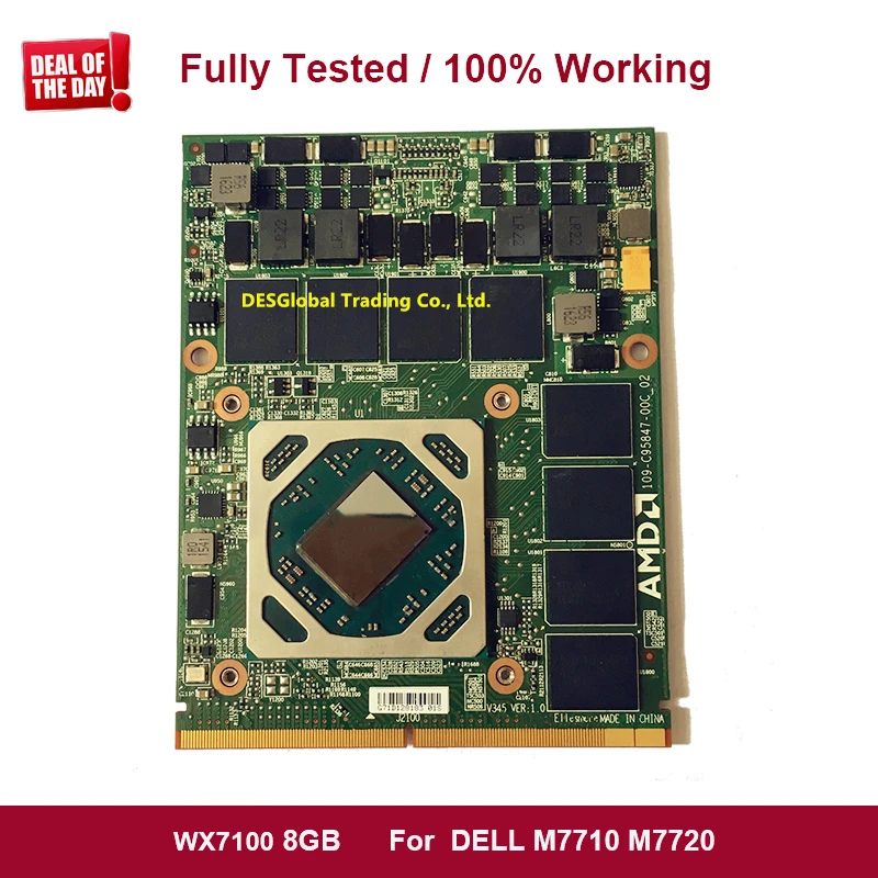 buy  Original WX7100 8GB MXM 3.0B Video Graphics Card 109-C769A1-00B For Laptop Dell M7710 M7720 100% Wo