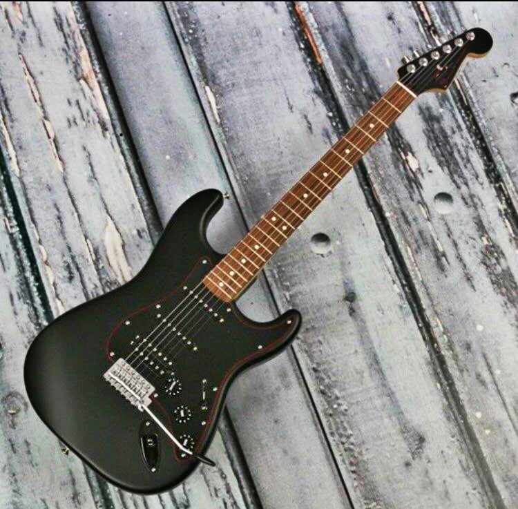 

Top Quality GYST-1046 matte black color Solid mahogany body black plate rosewood fretboard ST Electric Guitar, Free shipping