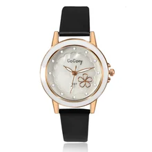 2016 New Hot sell Quartz Watch Women Gogoey Brand Luxury Leather Watches Rhinestone designer Ladies flower Watch reloj mujer