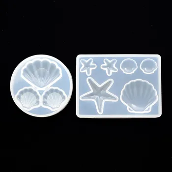 SNASAN shell starfish beads pendant Silicone Mold Resin Silicone Mould jewelry making component craft materia handmade diy double one silicone mold gourd cabochon beads with hole mould for resin jewelry making diy craft