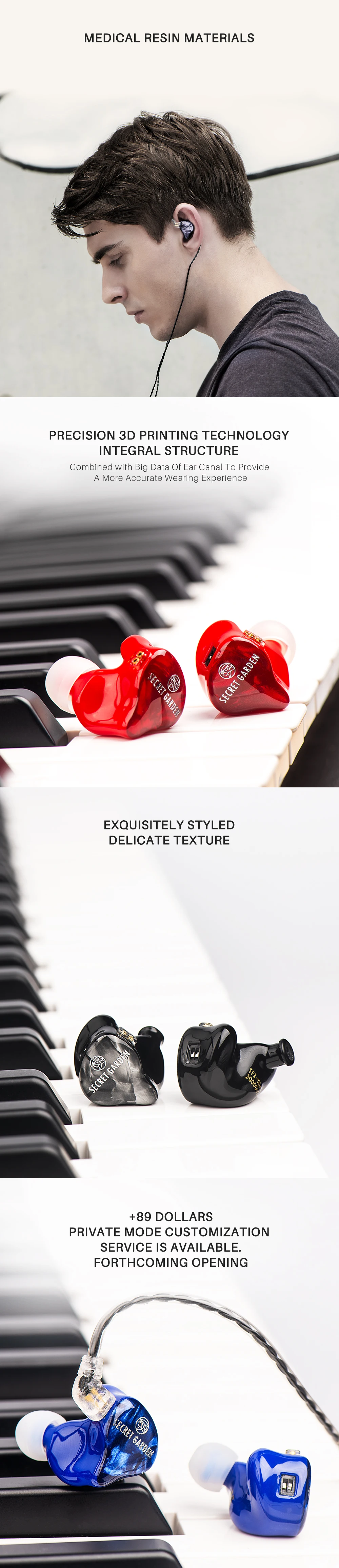 TFZ SECRET GARDEN 3 3*Knowles Dynamic+ Balanced Armature Hybrid driver In-ear earphone Adjusting impedance