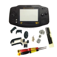 Лидер продаж, мультяшный экран для консольного корпуса Nintendo dogba, полный комплект, чехол для замены игры с черными кнопками, черный цвет, чехол для игры